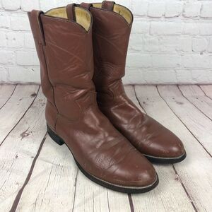 Justin Classic Roper Brown Leather Boot  Men's US 10